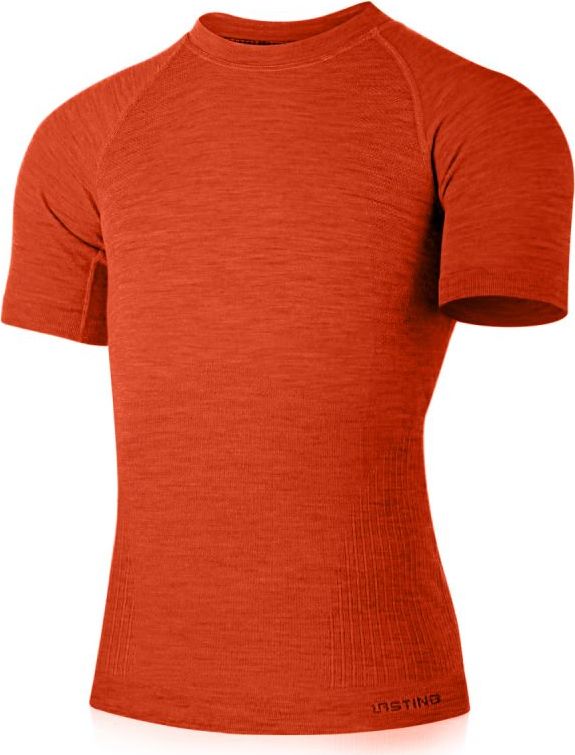Pánské merino triko LASTING Mabel oranžové Velikost: L/XL
