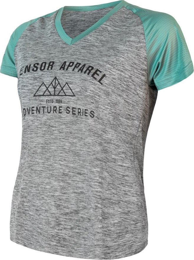 Dámský cyklistický dres SENSOR Cyklo Chargerd šedá/mint Barva: Zelená, Velikost: M