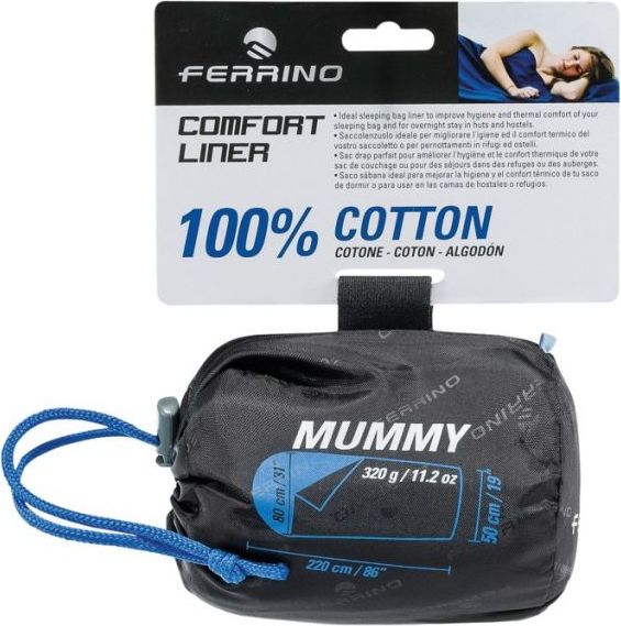 Vložka do spacího pytle FERRINO Comfort Liner Mummy modrá Barva: Modrá