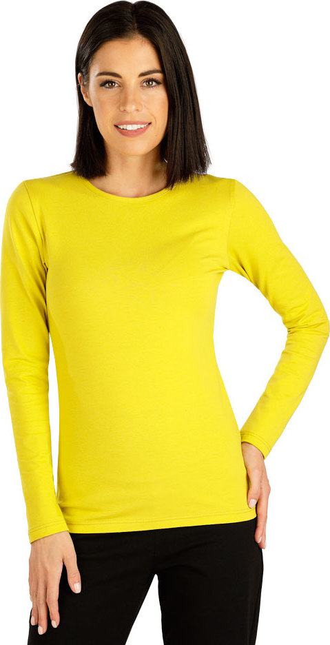 Dámské tričko LITEX s dlouhým rukávem žluté Velikost: L, Barva: žlutozelená