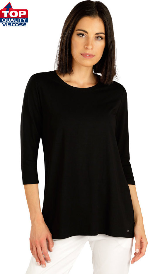 Dámské tričko LITEX s 3/4 rukávem černé Barva: černá, Velikost: M