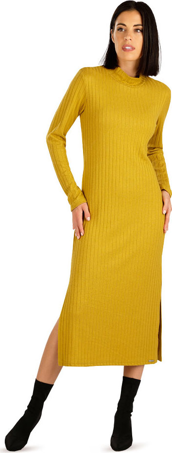 Dámské šaty LITEX s dlouhým rukávem žluté Velikost: S, Barva: 106