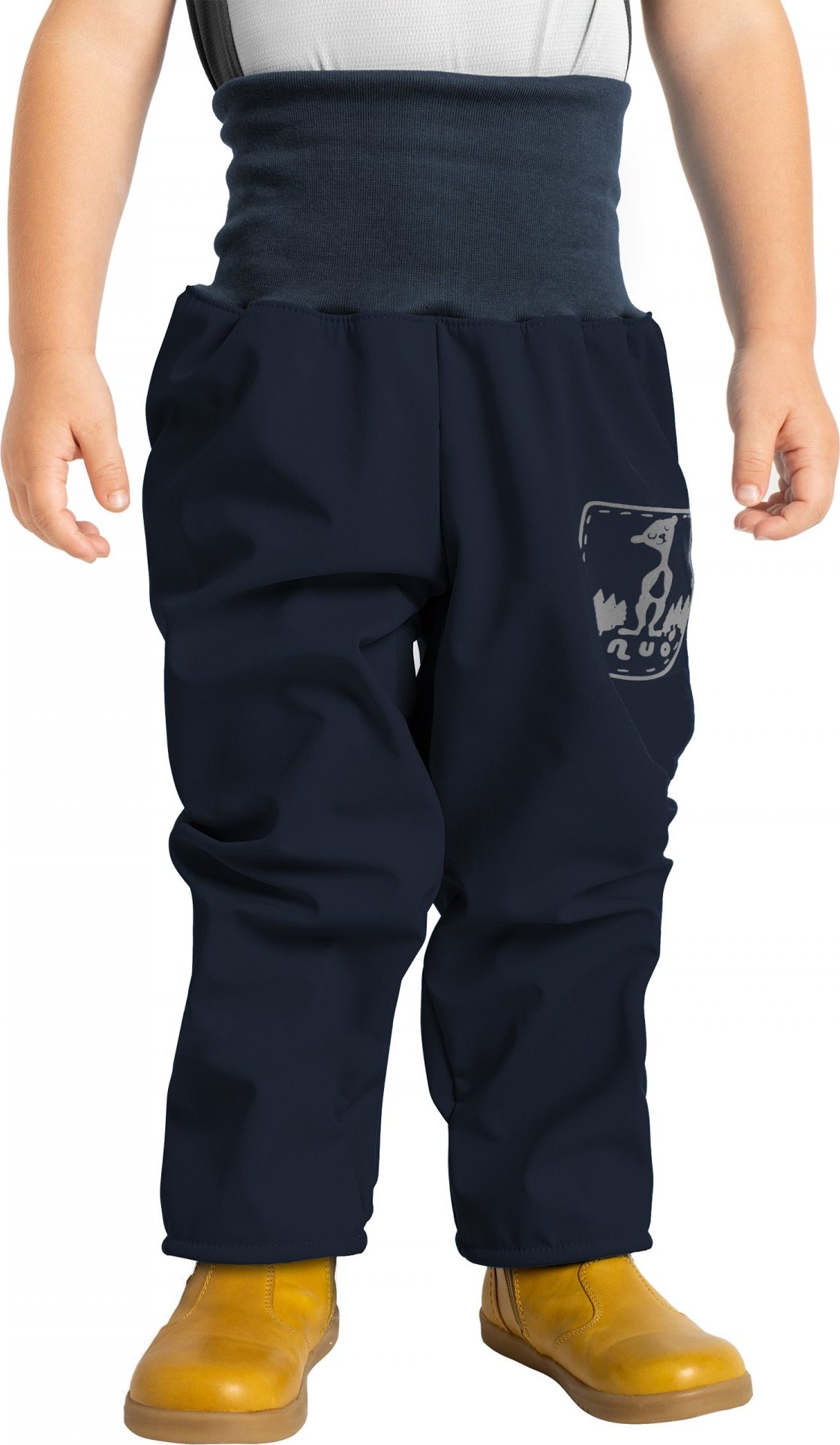 Batolecí softshellové kalhoty UNUO s fleecem modré Velikost: 92/98