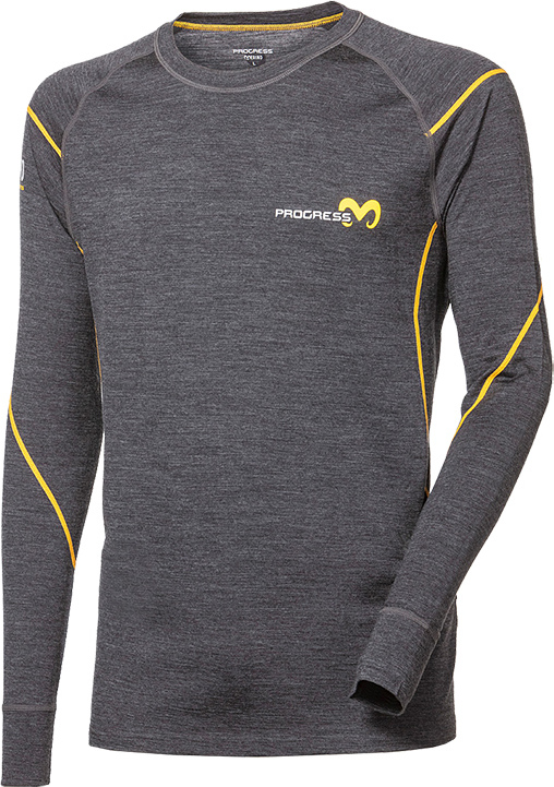 Pánské merino triko PROGRESS Mw Ndr šedý melír Velikost: L