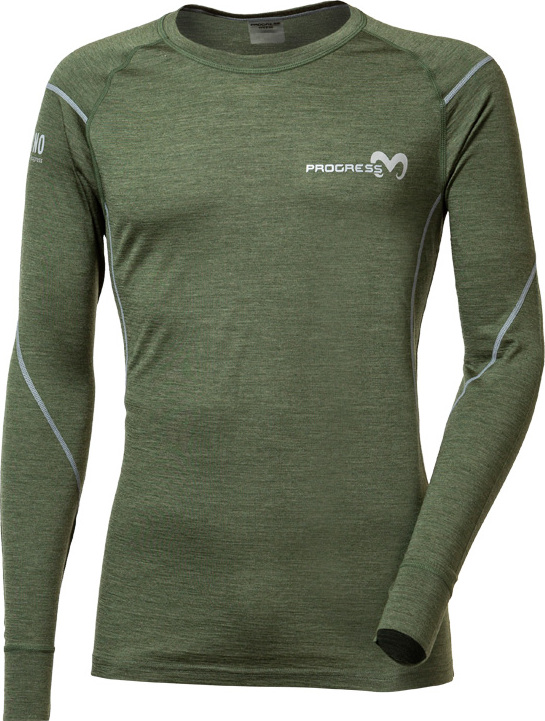 Pánské merino triko PROGRESS Mw Ndr khaki melír Velikost: XL