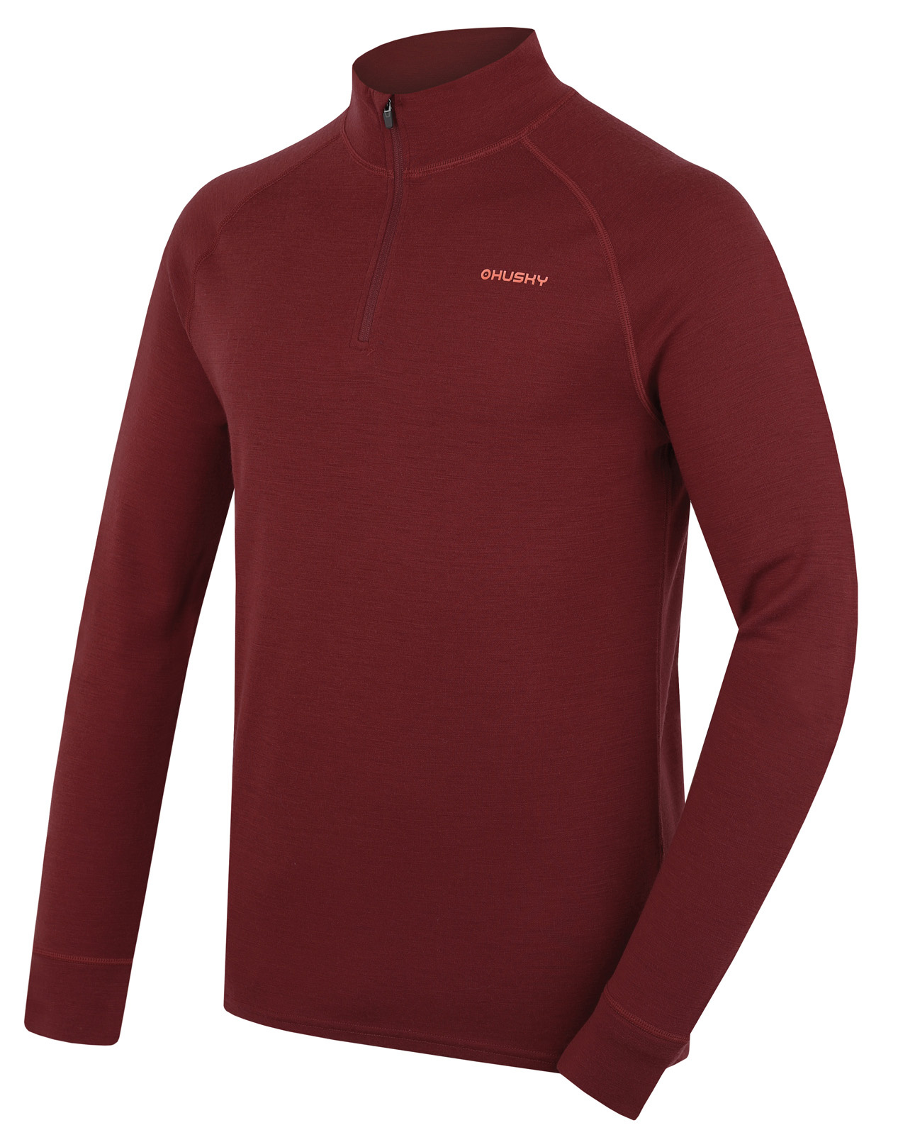 Pánská merino mikina HUSKY Aron Zip M bordo Velikost: XL