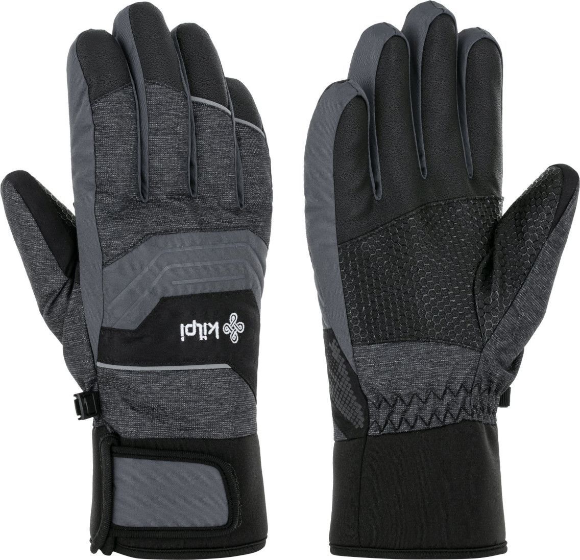 Unisex lyžařské rukavice KILPI Skimi tmavš šedé Velikost: XL