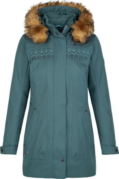 Dámský zimní kabát KILPI Peru tmavě zelený Velikost: 46