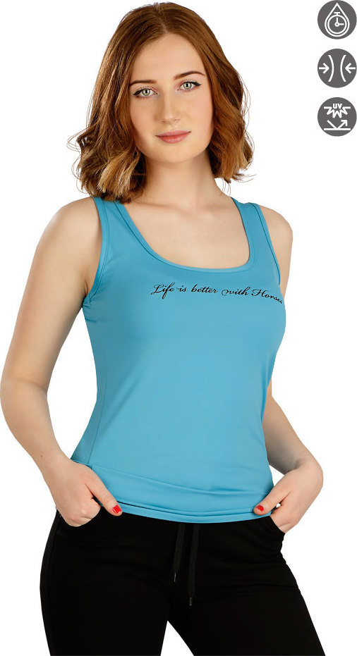 Dámské tílko LITEX FOR RIDERS modrá Barva: sv. petrol, Velikost: S