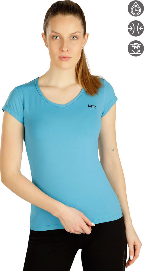 Dámské triko LITEX FOR RIDERS s krátkým rukávem modrá Barva: sv. petrol, Velikost: S
