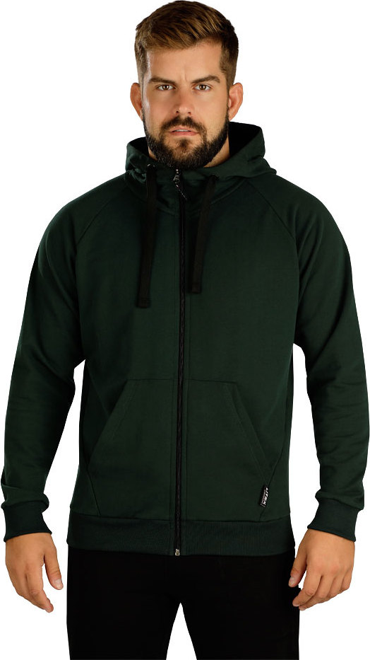 Pánská mikina LITEX na zip s kapucí zelená Velikost: M, Barva: 614