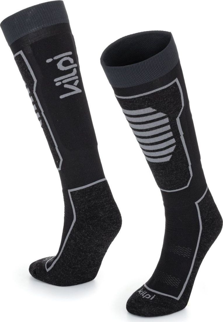 Unisex lyžařské merino ponožky KILPI Anxo černé Velikost: 35