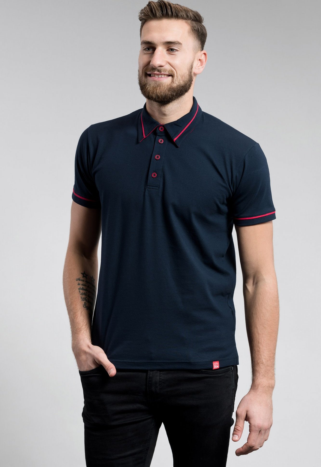 Pánská bavlněná polokošile CITYZEN navy Velikost: 4XL