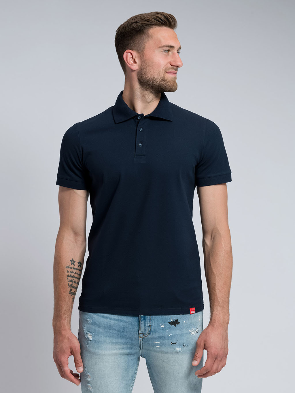 Pánská bavlněná polokošile CITYZEN basic, navy Velikost: 3XL