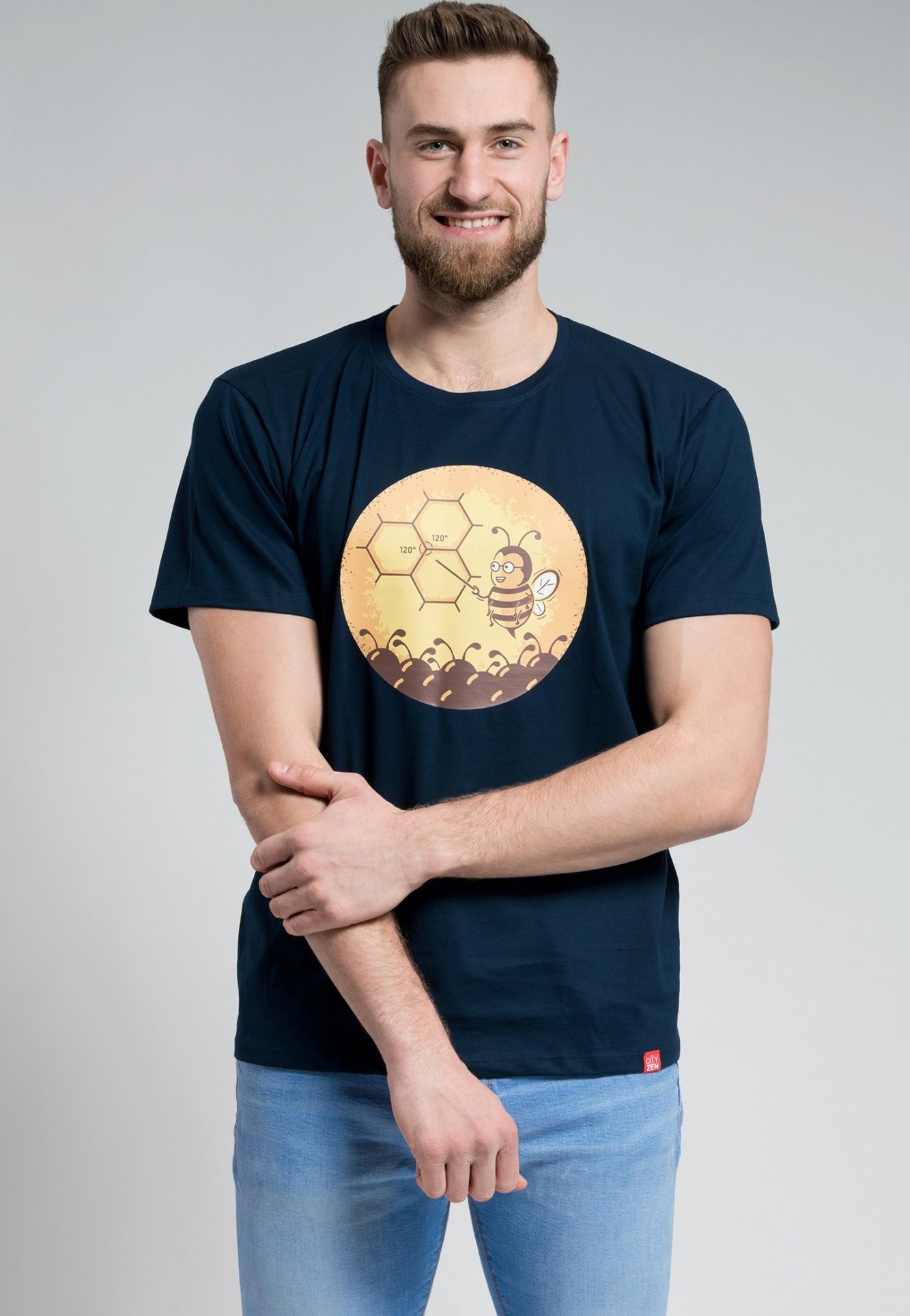 Pánské bavlněné triko CITYZEN navy včelka, limitovaná serie Velikost: M