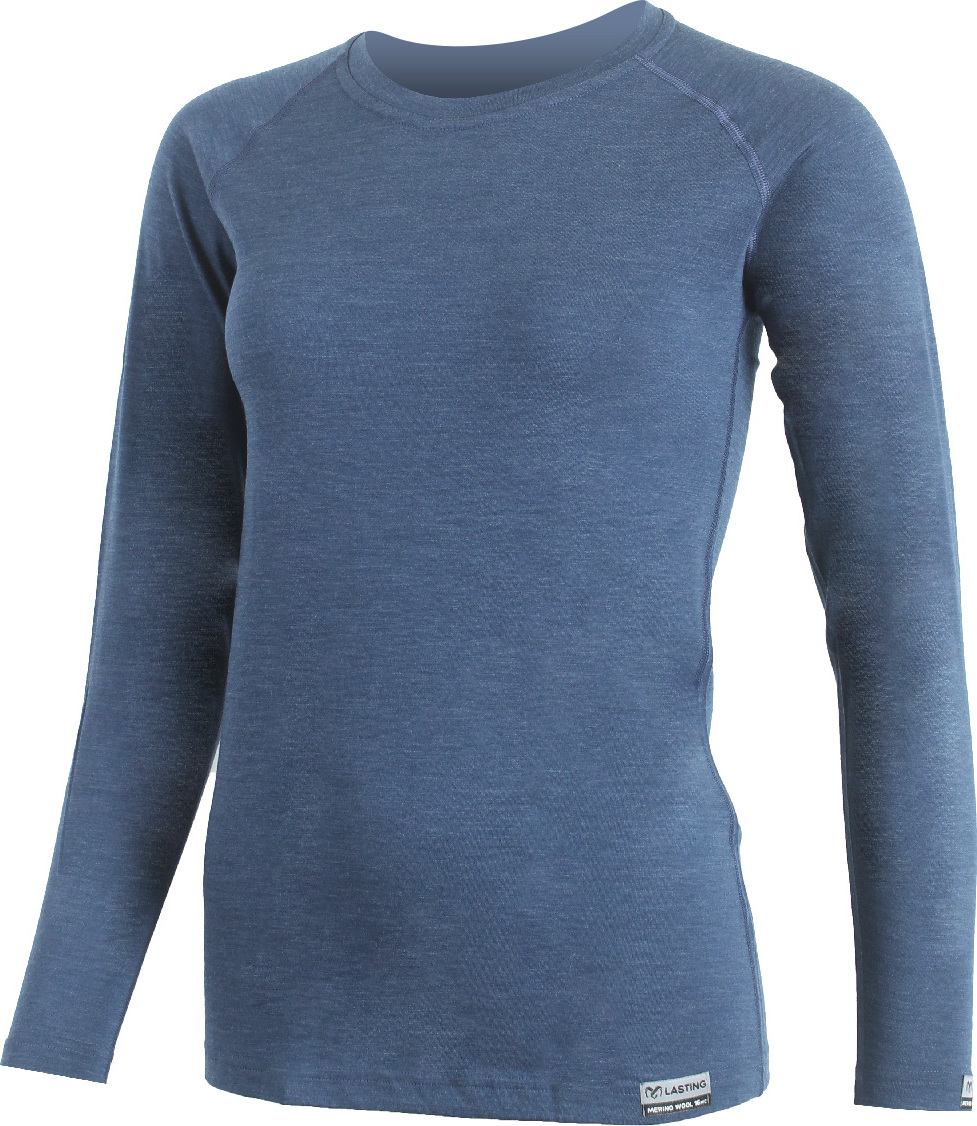 Dámské merino triko LASTING Atila modré Velikost: XL