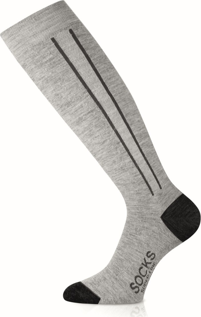 Unisex lyžařské merino podkolenky LASTING Fwc šedé Velikost: (38-41) M