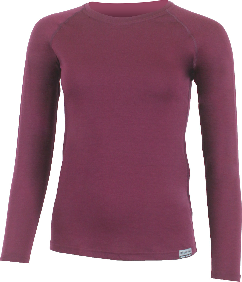 Dámské merino triko LASTING Atila vínové Velikost: S