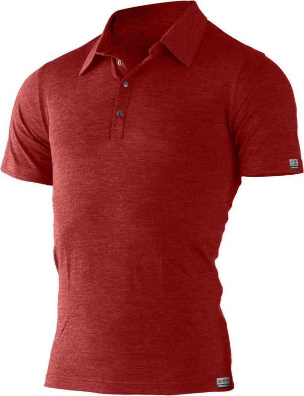 Pánské merino polo triko LASTING Eliot červené Velikost: XL