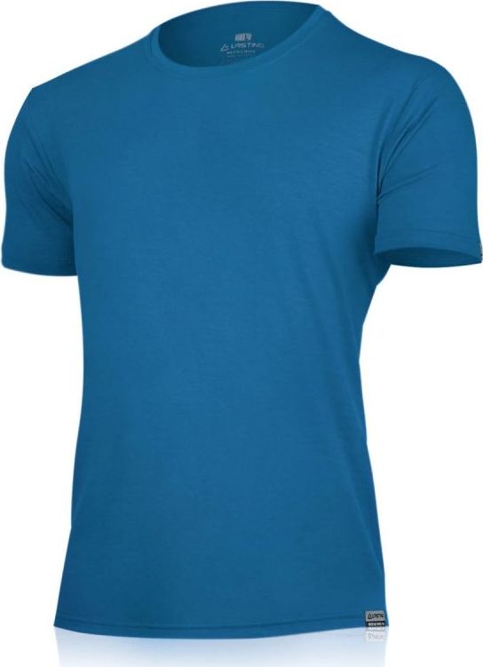 Pánské merino triko LASTING Chuan modré Velikost: XL
