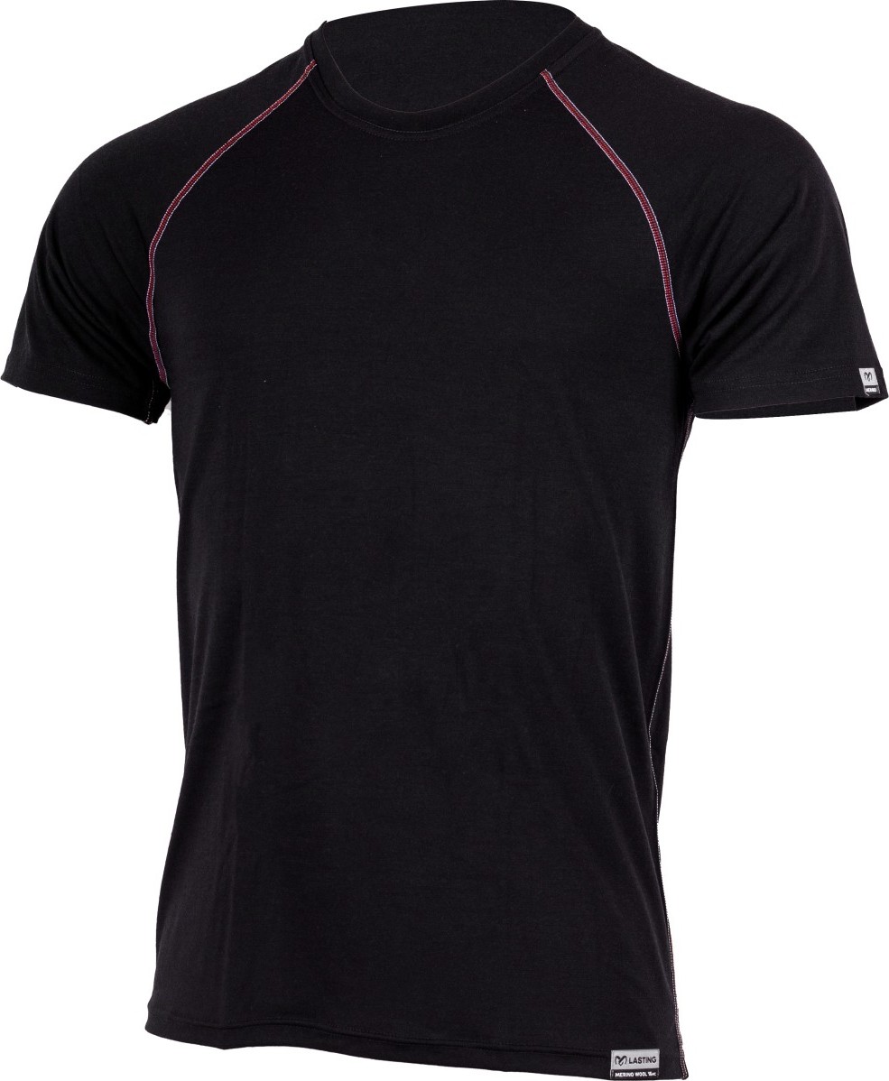 Pánské merino triko LASTING Viktor černé Velikost: M