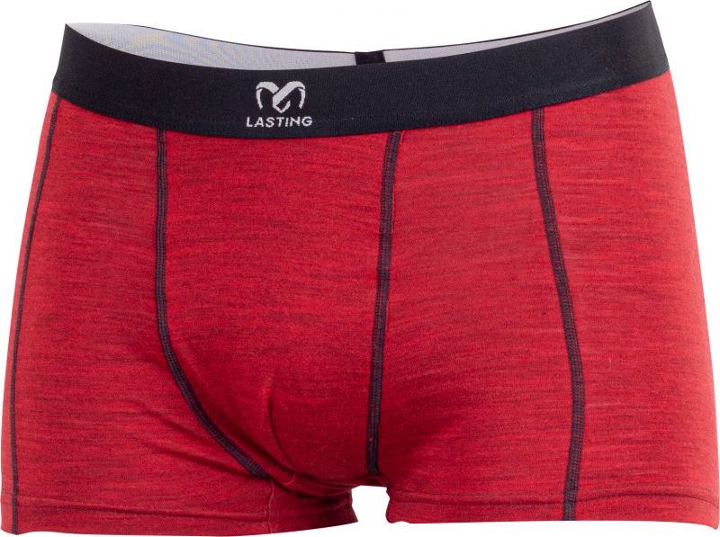 Pánské merino boxerky LASTING Noko červené Velikost: XL