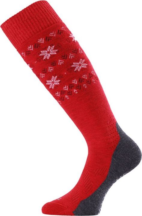 Dámské merino lyžařské ponožky LASTING FWI červené Velikost: (42-45) L
