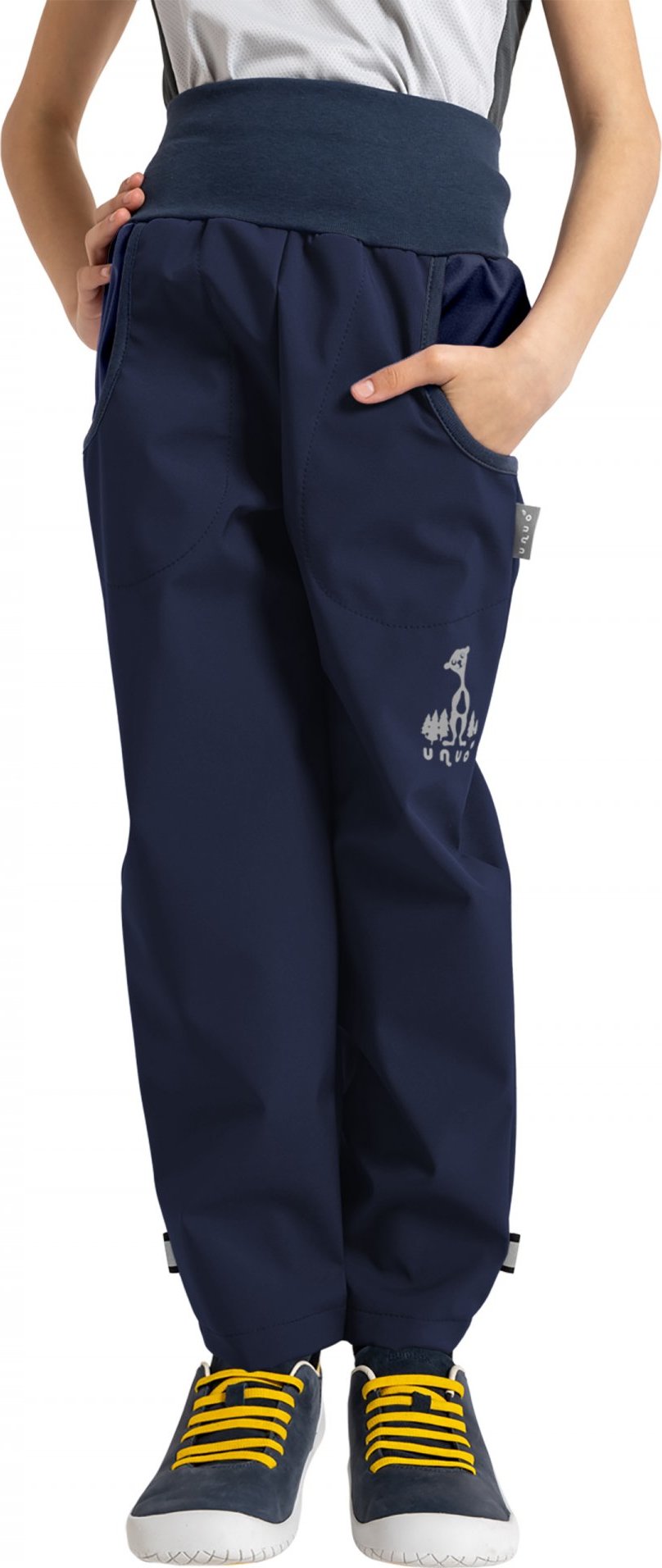 Dětské softshellové kalhoty UNUO Basic s fleecem modré Velikost: 104/110