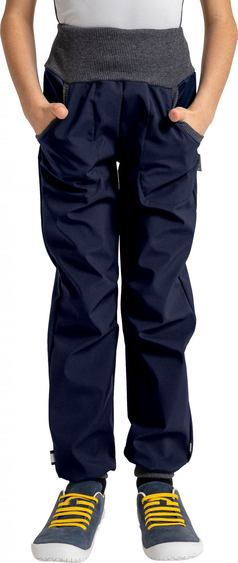 Dětské softshellové kalhoty UNUO Street modré s fleecem Velikost: 104/110