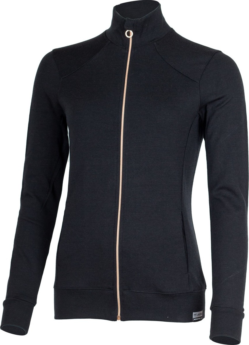 Dámská merino mikina LASTING Sarmina černá Velikost: XL