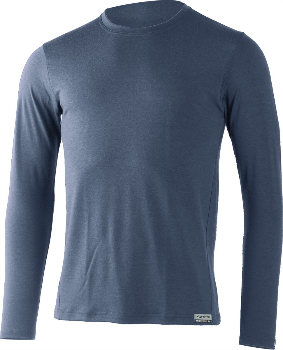 Pánské merino triko LASTING Alan modré Velikost: L