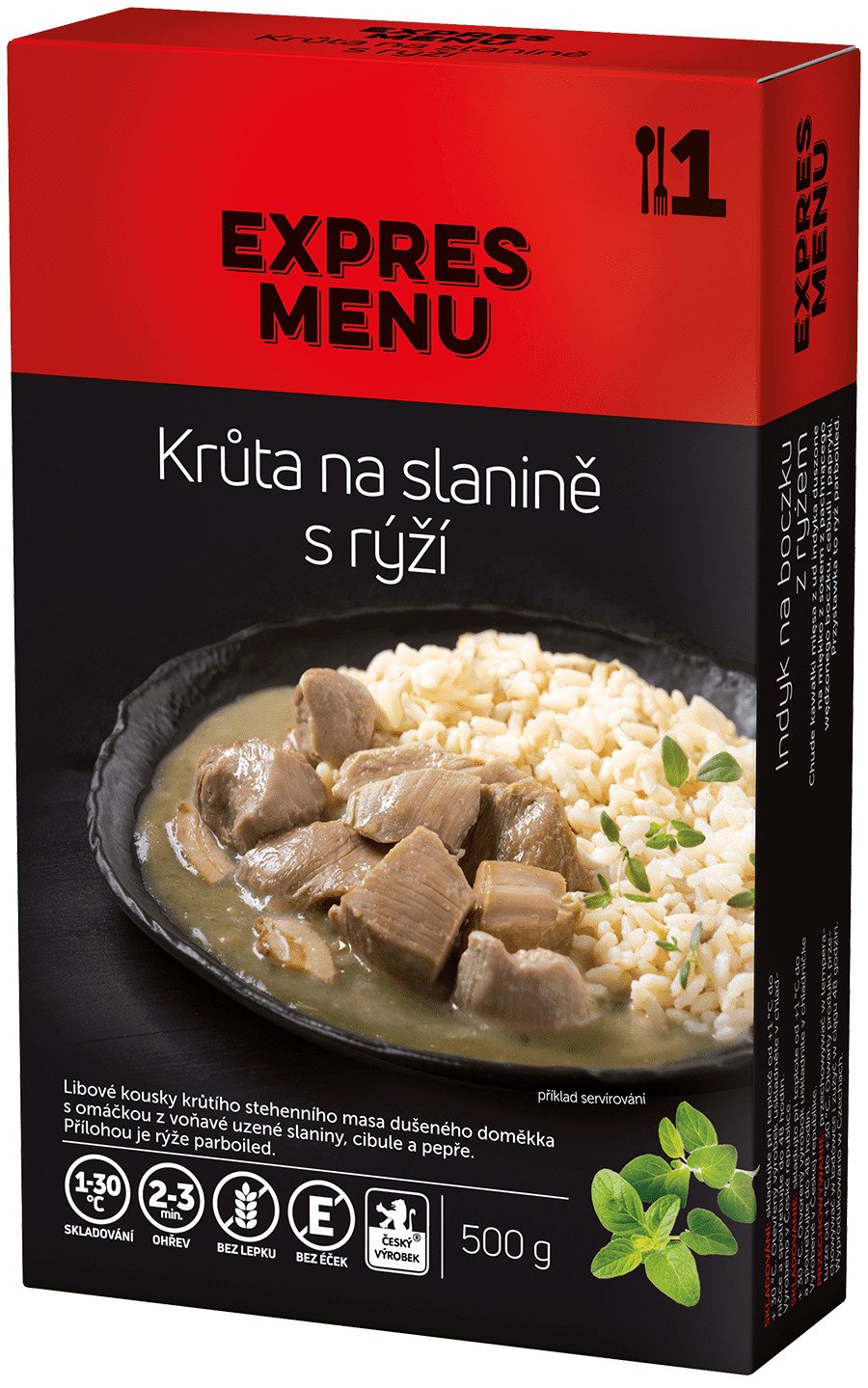 Krůta na slanině s rýží EXPRES MENU (1 porce)