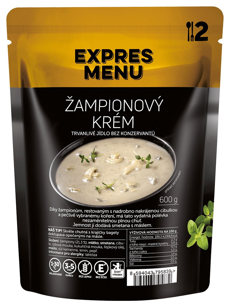 Žampionový krém EXPRES MENU (2 porce)