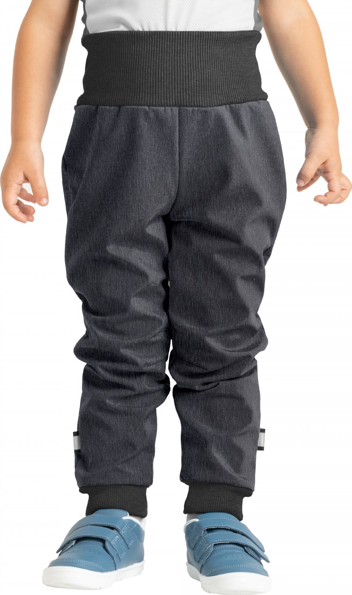 Batolecí softshellové kalhoty UNUO s fleecem Street, Žíhaná Antracitová Velikost: 80/86