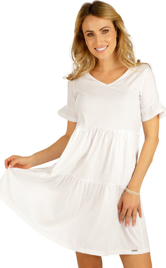Dámské šaty LITEX s krátkým rukávem bílé Velikost: L, Barva: Bílá