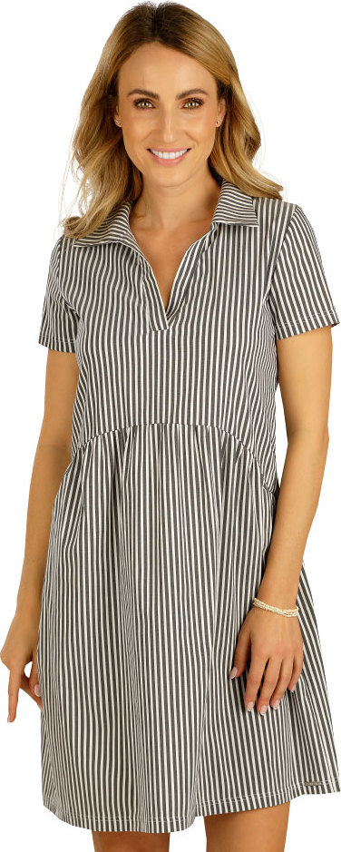 Dámské košilové šaty LITEX s krátkým rukávem šedé Velikost: S