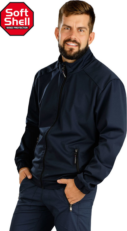 Pánská softshellová bunda LITEX modrá Barva: tmavě modrá, Velikost: M
