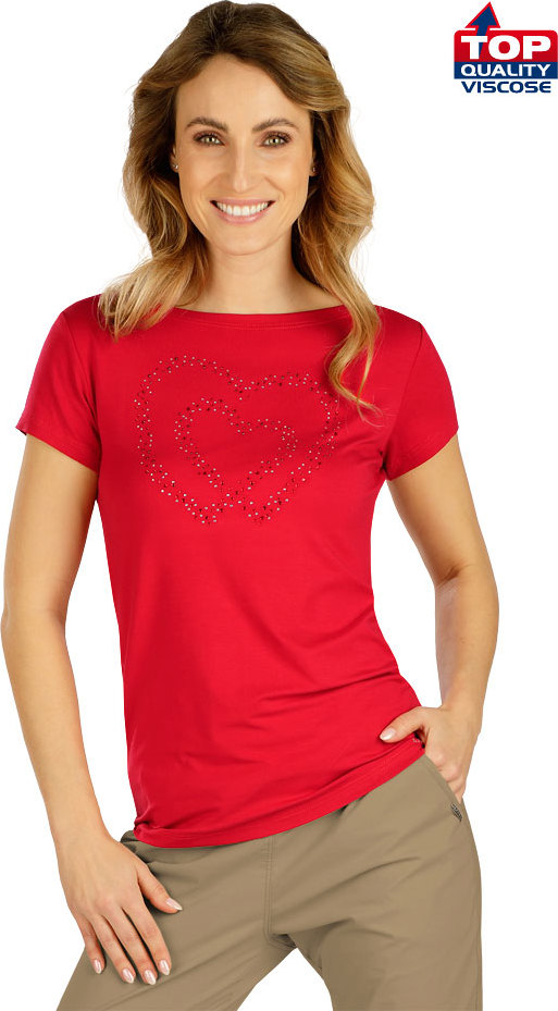 Dámské tričko LITEX s krátkým rukávem červené Velikost: XL, Barva: červená