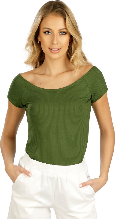 Dámské tričko LITEX s krátkým rukávem zelené Velikost: S, Barva: 619