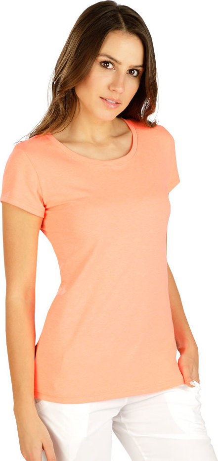 Dámské tričko LITEX s krátkým rukávem růžové Velikost: L, Barva: reflexní oranžová