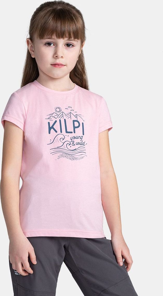 Dívčí bavlněné triko KILPI Malga růžové Velikost: 158