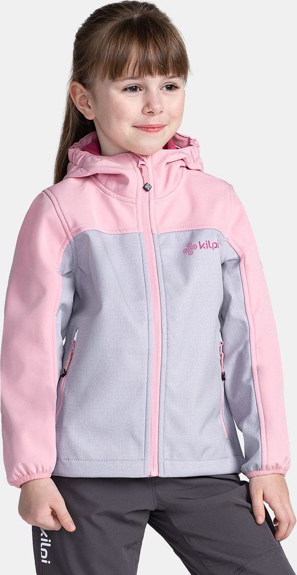Dívčí softshellová bunda KILPI Ravia světle růžová Velikost: 110