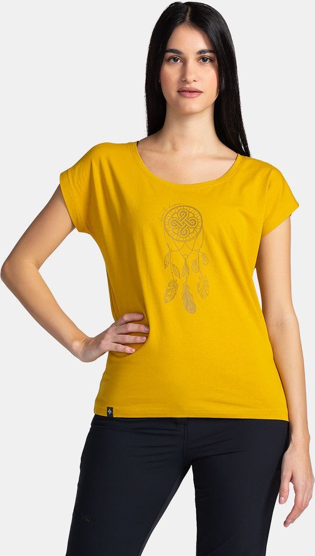 Dámské bavlněné triko KILPI Roane žluté Velikost: 46