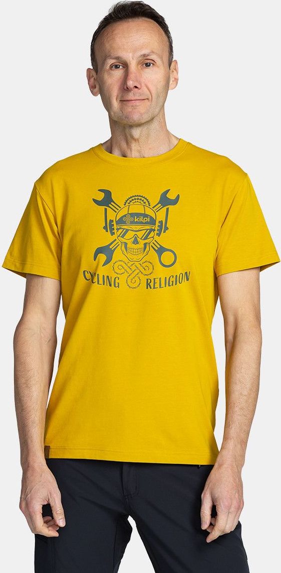 Pánské bavlněné triko KILPI Skully žluté Velikost: XS