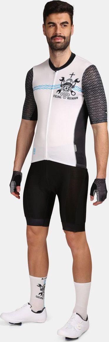 Pánský cyklistický dres KILPI Rival bílý Velikost: XL