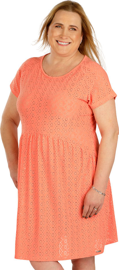 Dámské šaty LITEX s krátkým rukávem růžové Velikost: XXXL, Barva: lososová