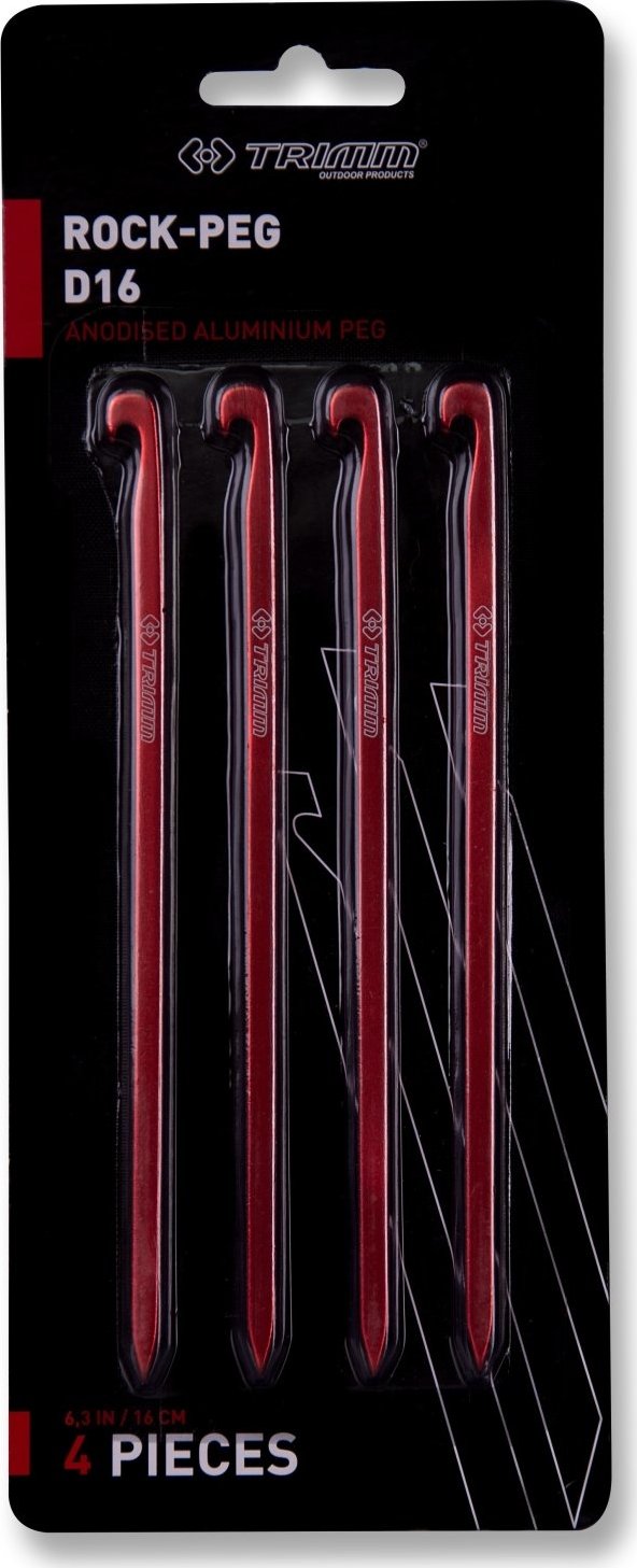 Kolík stanový TRIMM ROCK-PEG - D16 tmavě červený Barva: bordo anodized, Velikost: UNI