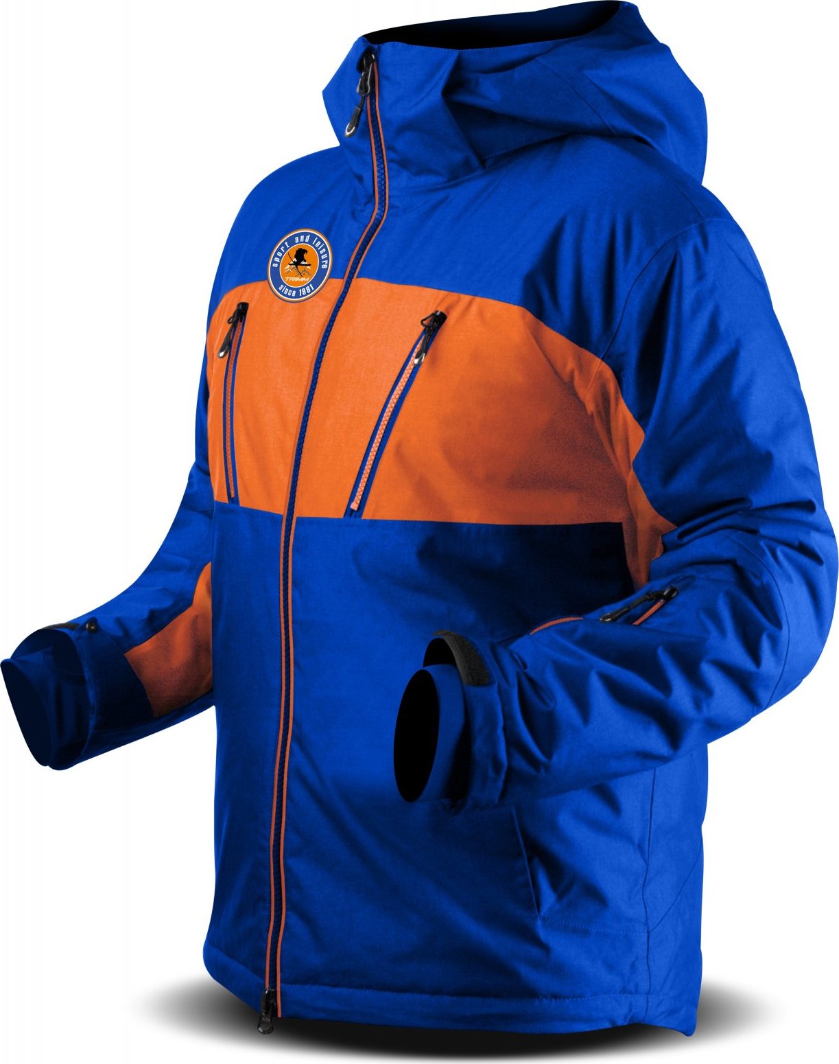 Pánská lyžařská bunda TRIMM Dynamit modrá Velikost: XL, Barva: jeans blue/ orange