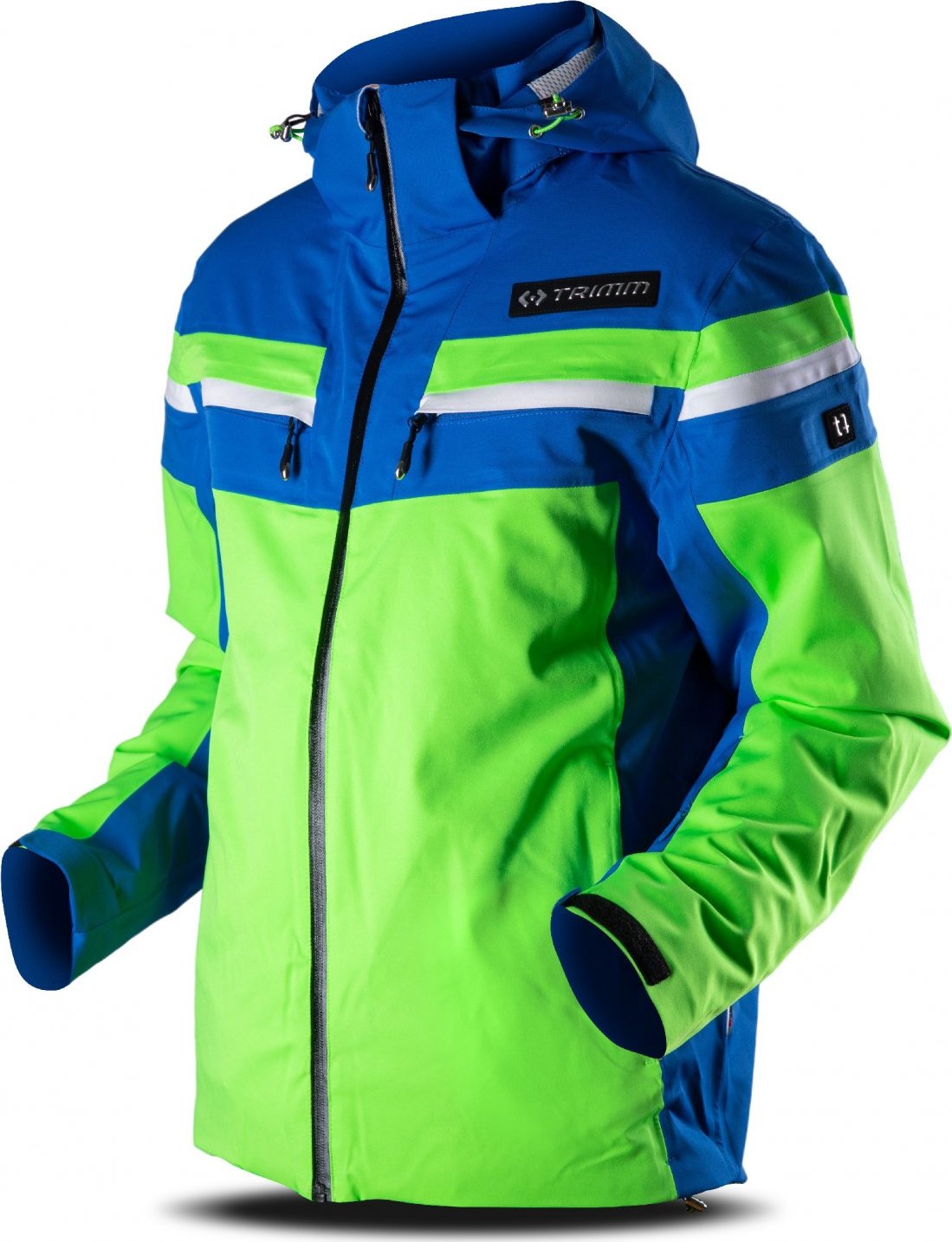 Pánská lyžařská bunda TRIMM Fusion zelená Velikost: L, Barva: signal green/jeans blue/white