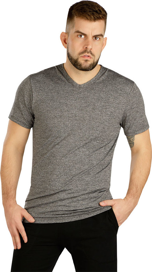 Pánské triko LITEX s krátkým rukávem šedé Velikost: M, Barva: tmavě šedé melé